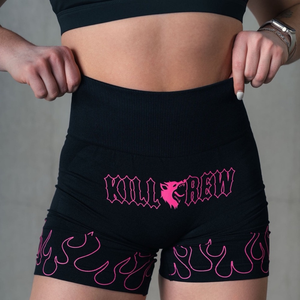 Kill Crew Black and Pink Bike Shorts